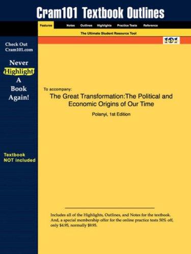 Karl Polanyi: Cram101 textbook outlines to accompany The great transformation, the political and economic origins of our time, Polanyi, 1st edition. (2007, Academic Internet Publishers)